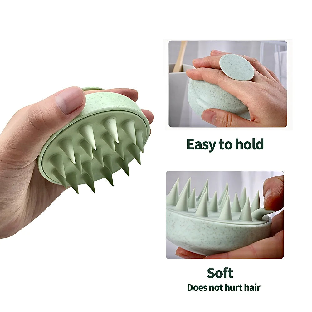 Silicone Scalp Shampoo Brush – Soft Bristle Hair & Scalp Massager